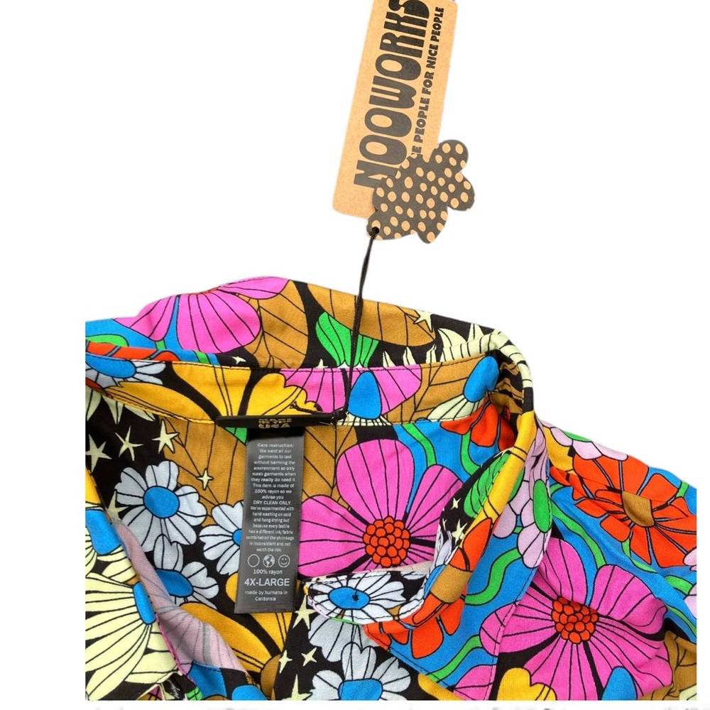 Nooworks Joyce shirt in cosmic floral sz 4x 4xl - Picture 4 of 8